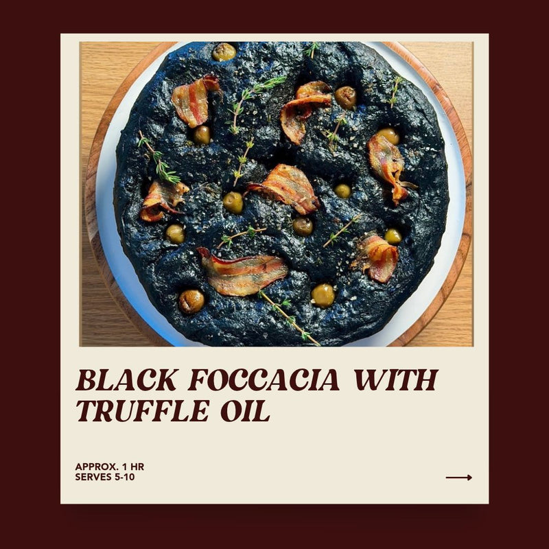 Black Foccacia with Truffle Oil