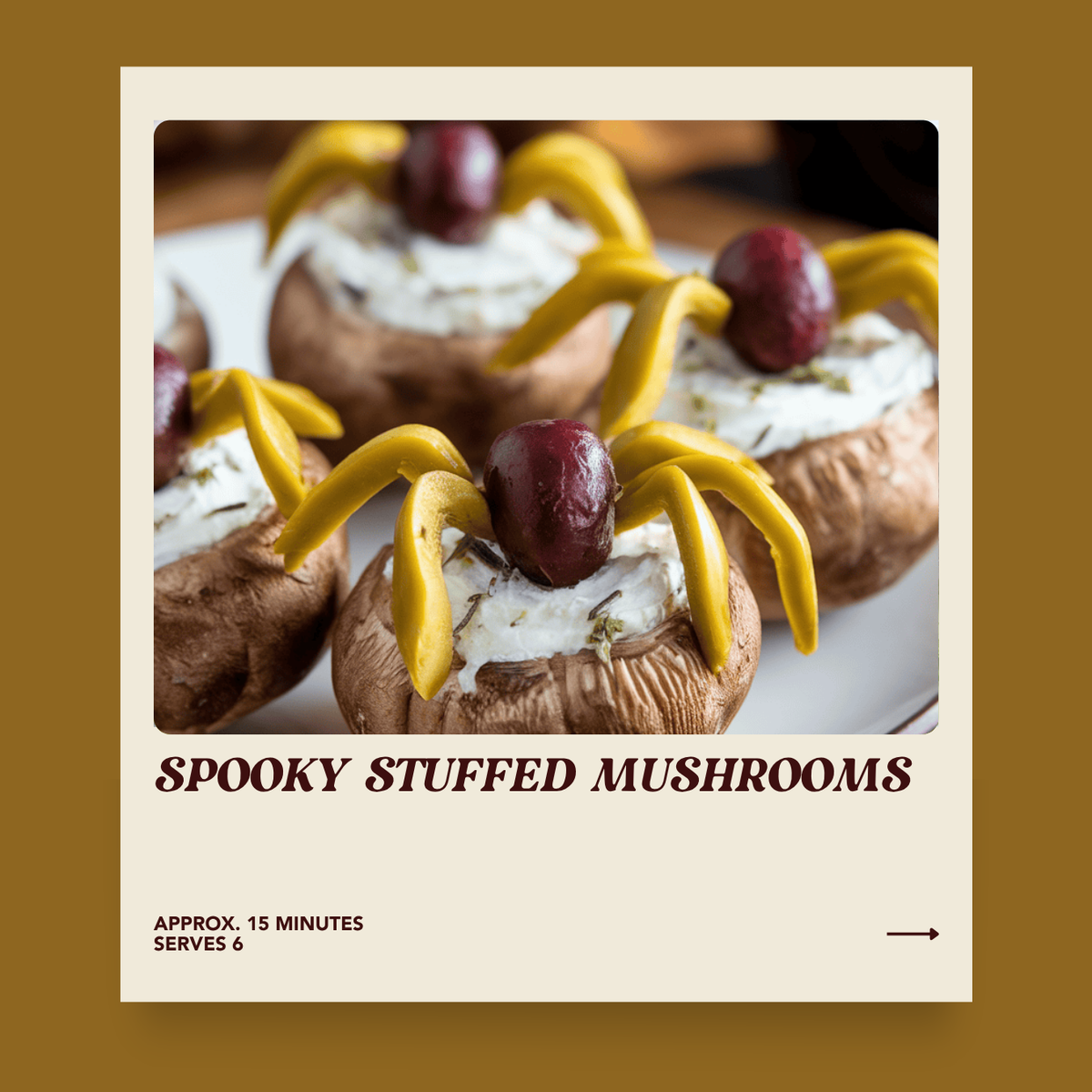 Spooky Stuffed Mushrooms