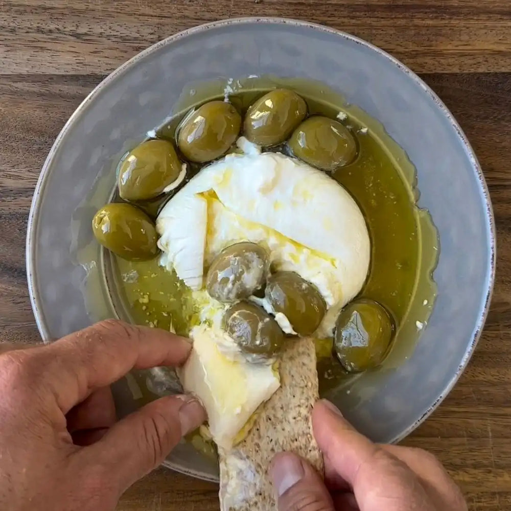 infused olives + burrata appetiser