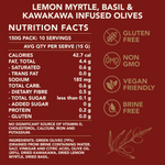 Lemon Myrtle & Kawakawa Infused Olives