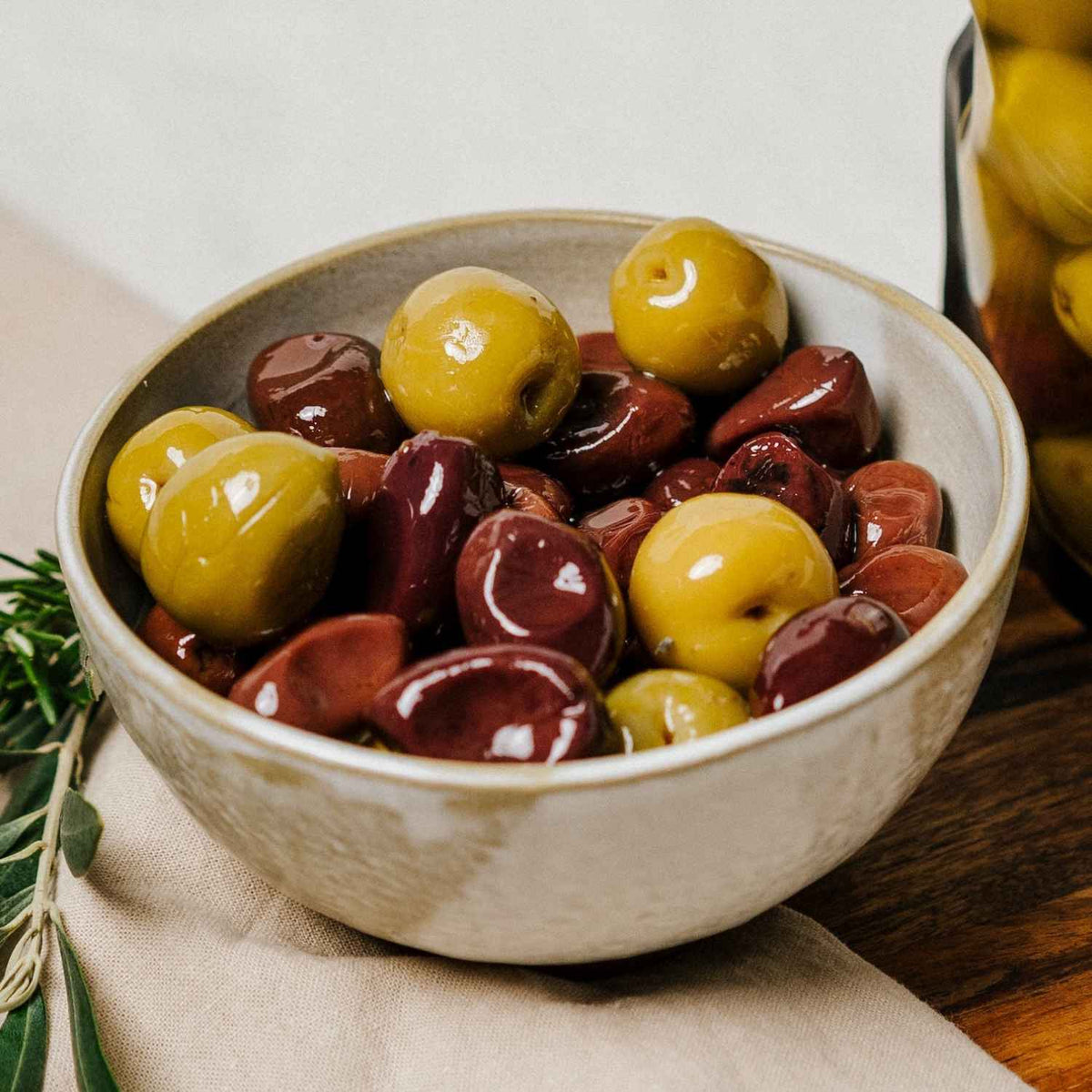 Manuka smoked olives infused with olive oil