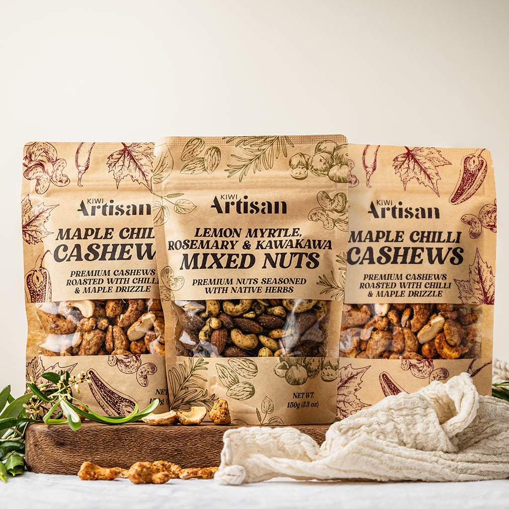 Three packages of Kiwi Artisan Nuts