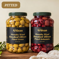 Manuka Smoked Pitted Olives in Brine