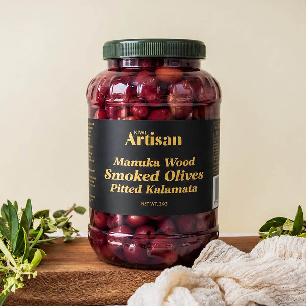 Manuka Smoked Pitted Olives in Brine