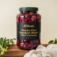 Manuka Smoked Pitted Olives in Brine